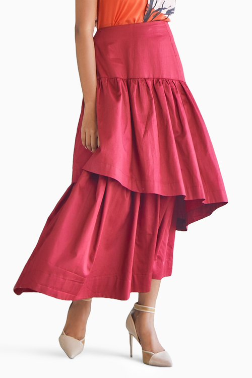 Maroon Tier Skirt
