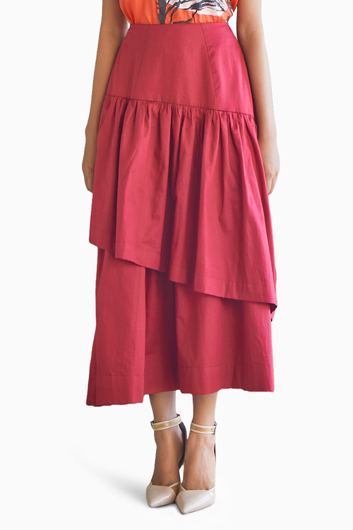 Maroon Tier Skirt