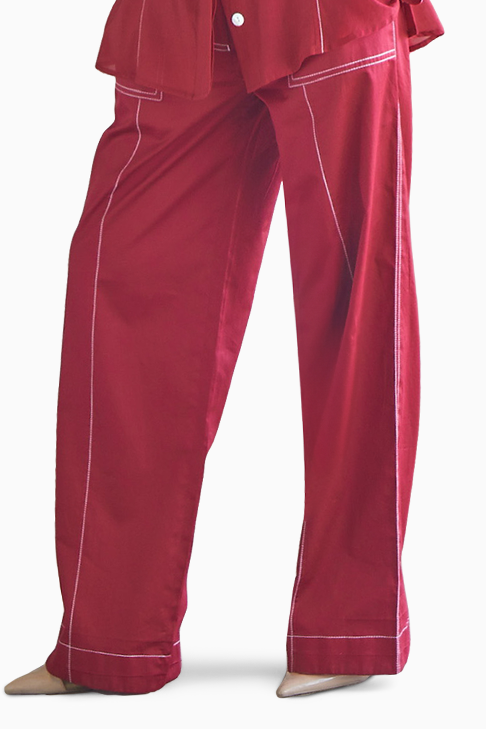 Solid Maroon Trousers