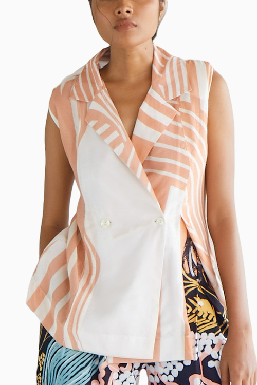 Striped Jacket Style Shirt