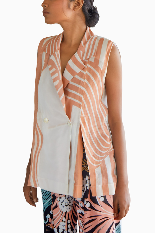 Striped Jacket Style Shirt