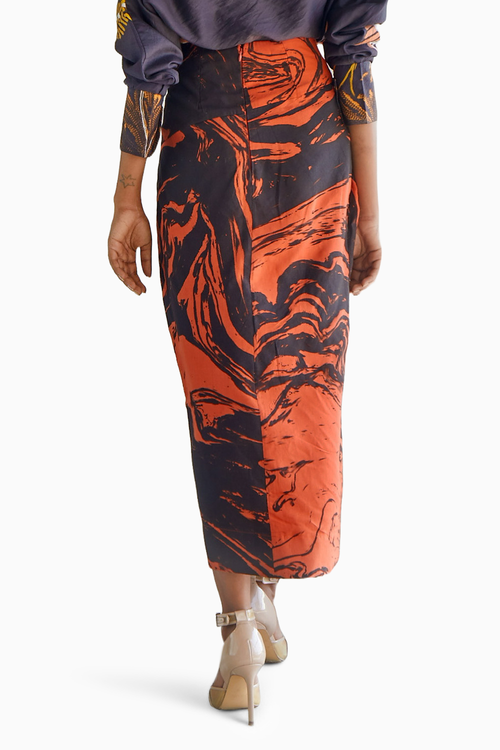 Marble Drape Detail Skirt