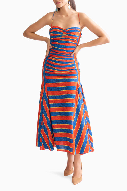 Nia Red and Blue Dress