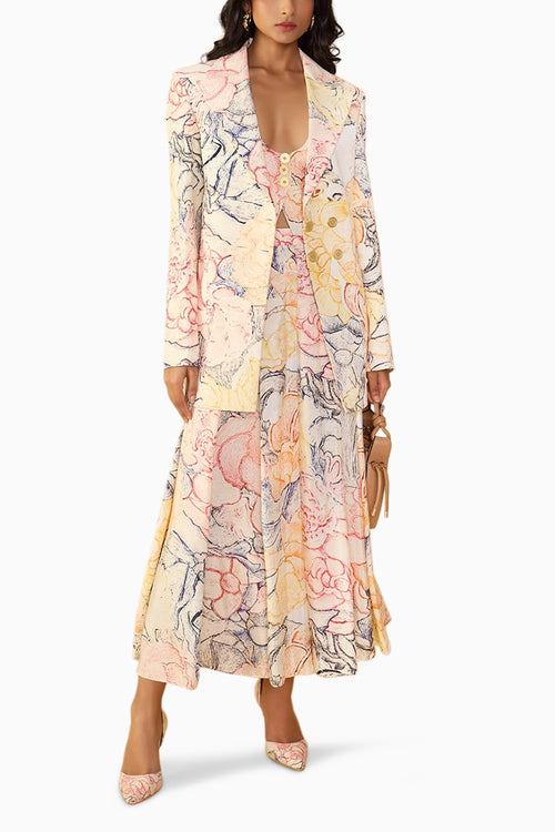 Aura Scratches Miranda Blazer with Delfie Waistcoat and Polina Trouser