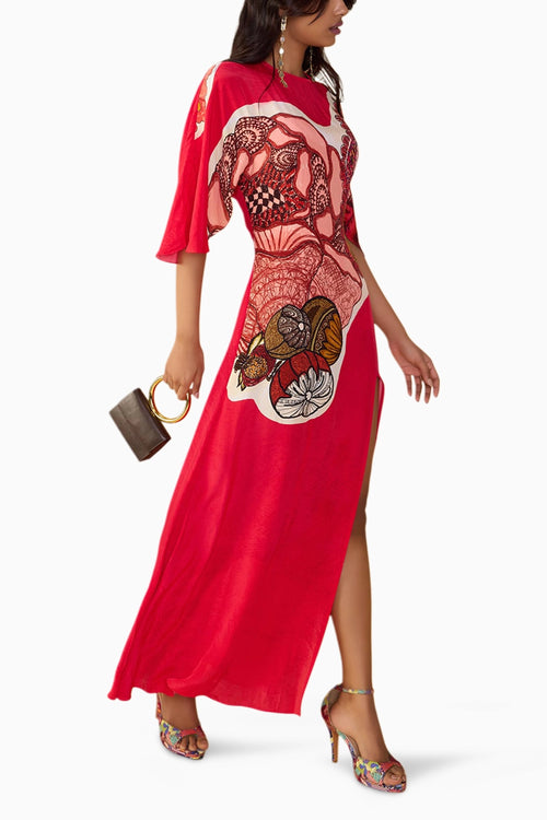 Red Velvet Mischka Dress