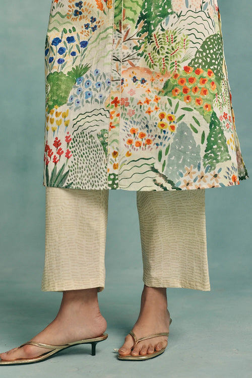 Ecru Meadow Sleeveless Kurta Set