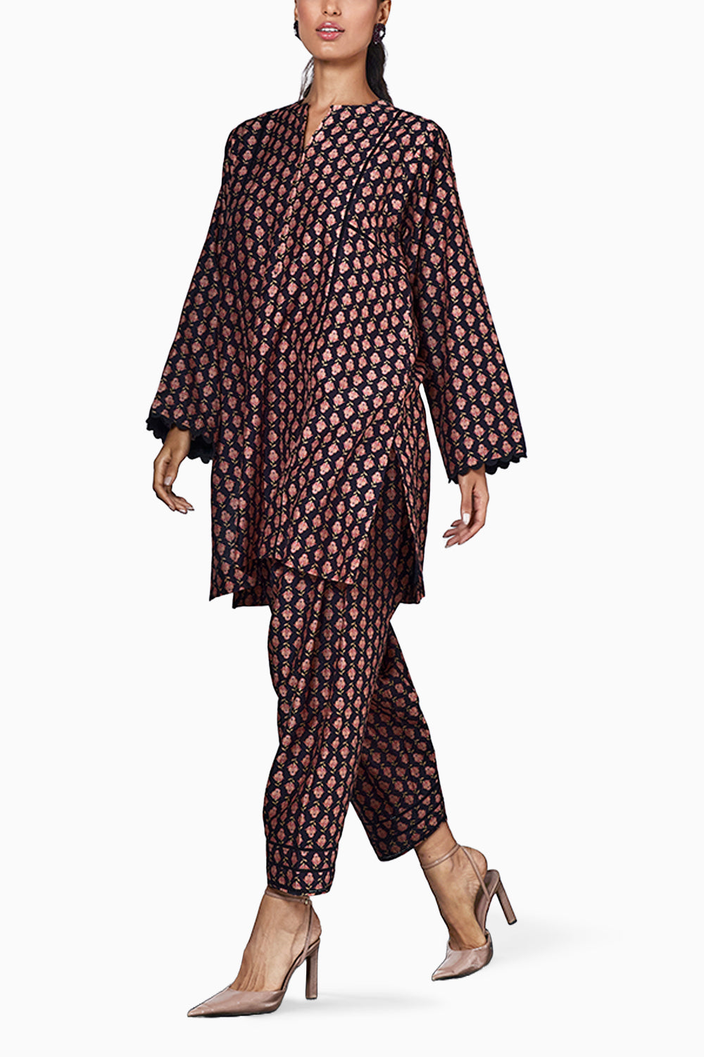 Forsythia Black Boota Print Kurta Set