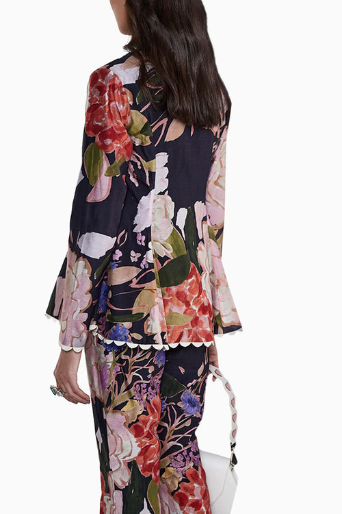 Posy Black Multicolored Peplum Set