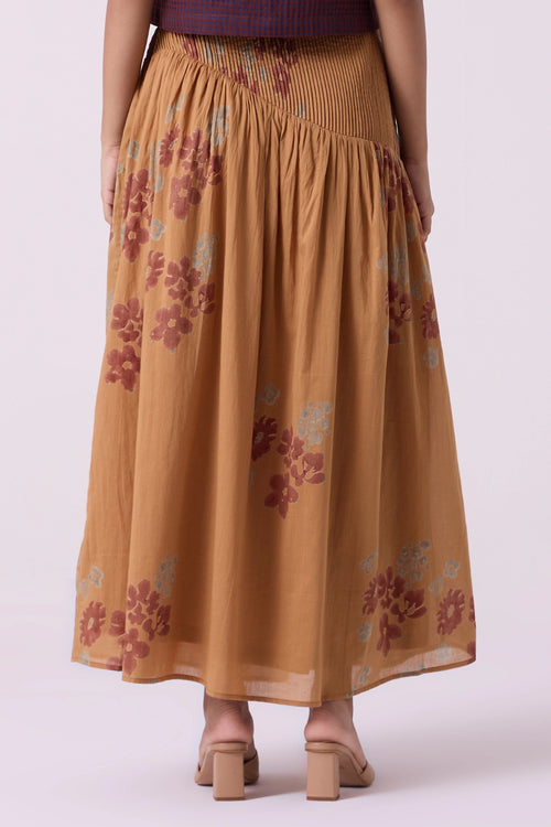 Kaika Floral Hand Printed Maxi Skirt