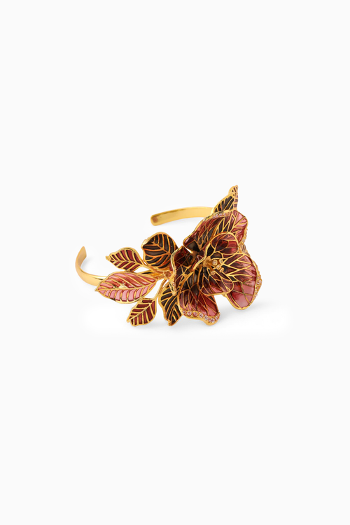Red and Black Fiore Floral Cuff