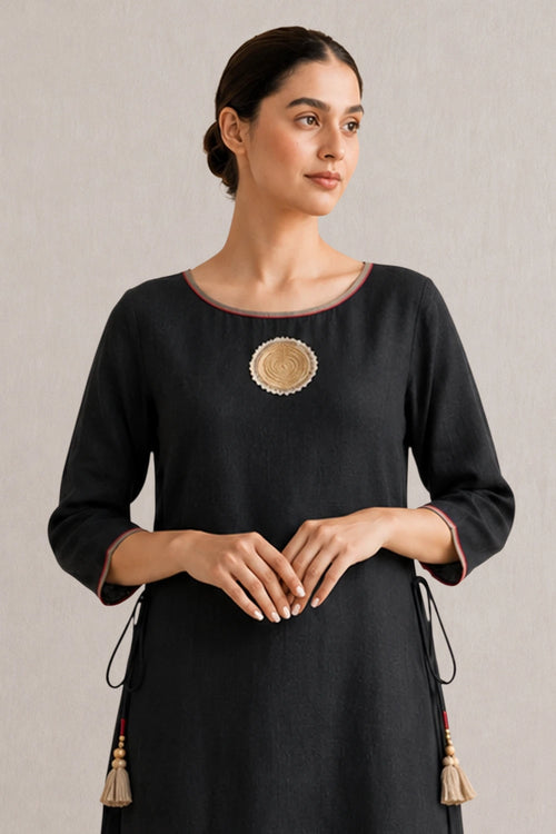 A Mark Of Gold Black Dress