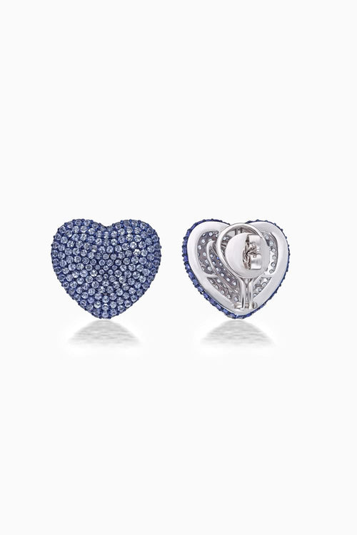 Classic Tanzanite 18KT Gold Heart Studs