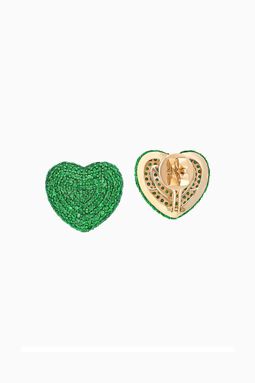 Classic Tsavorite 18KT Gold Heart Studs