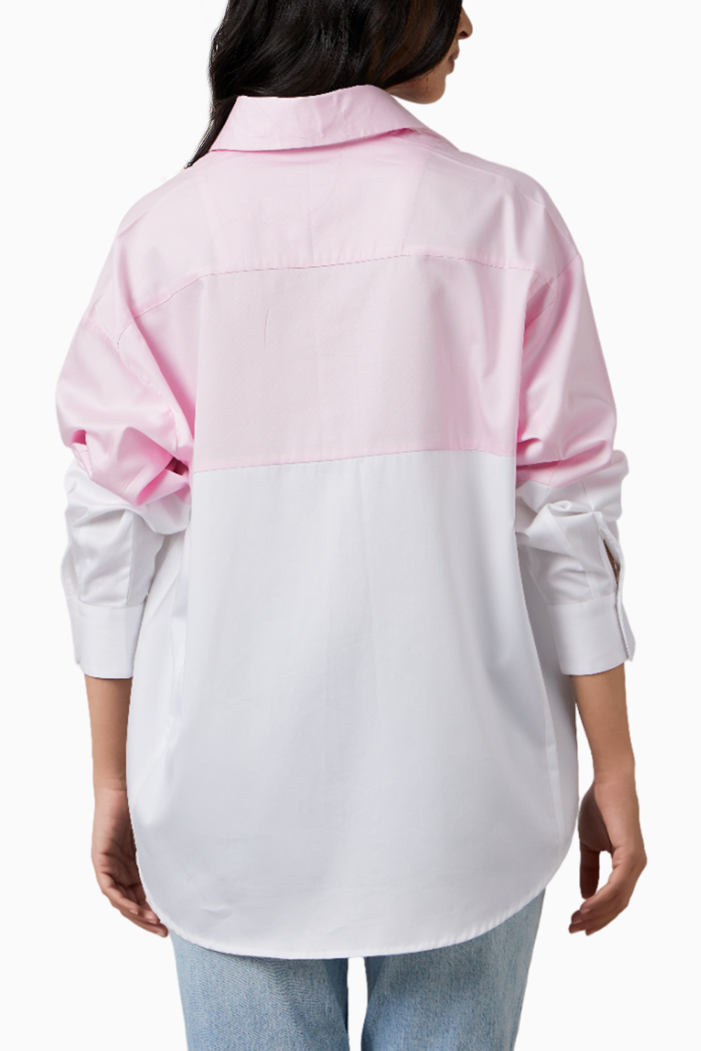 Pastel Pink Block Shirt with Swarovski Collar