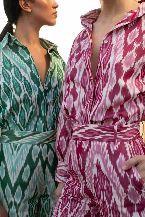 Pink Ikat Handloom Set