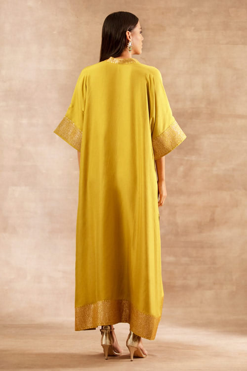 Mustard Benaras Border Kaftan