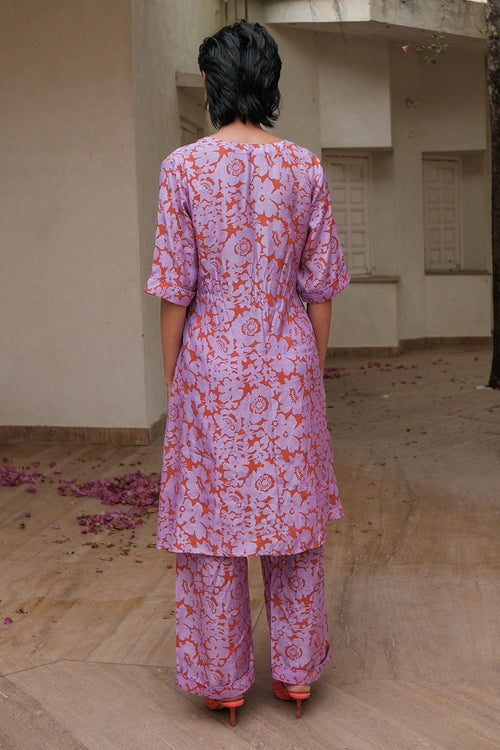Lavender Floret Asymmetric Co-ord Set