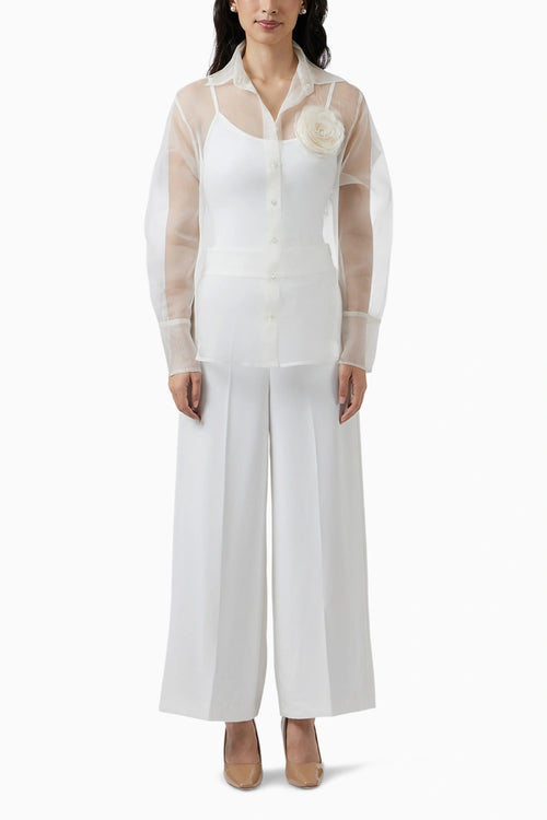 Organza Bloom Ivory Shirt