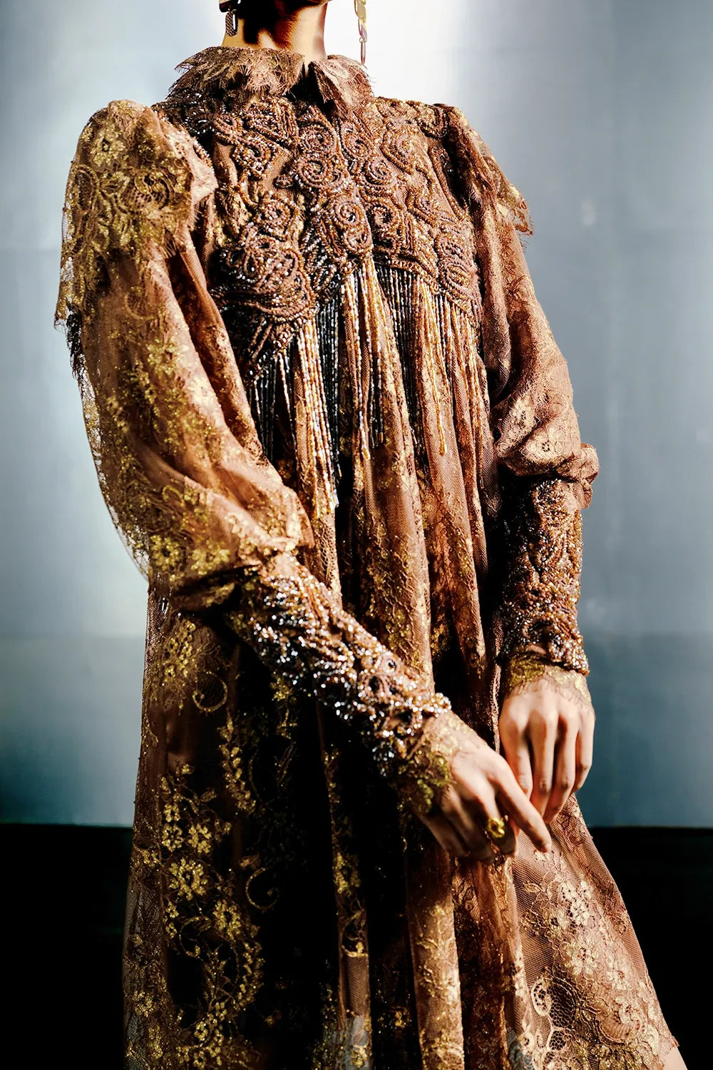 Brown Bugle Beads Jacket