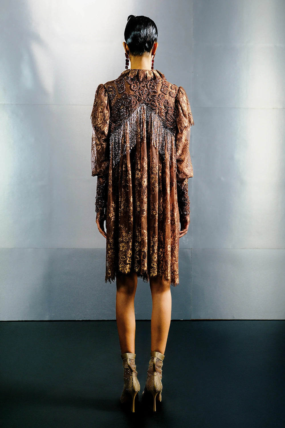 Brown Bugle Beads Jacket