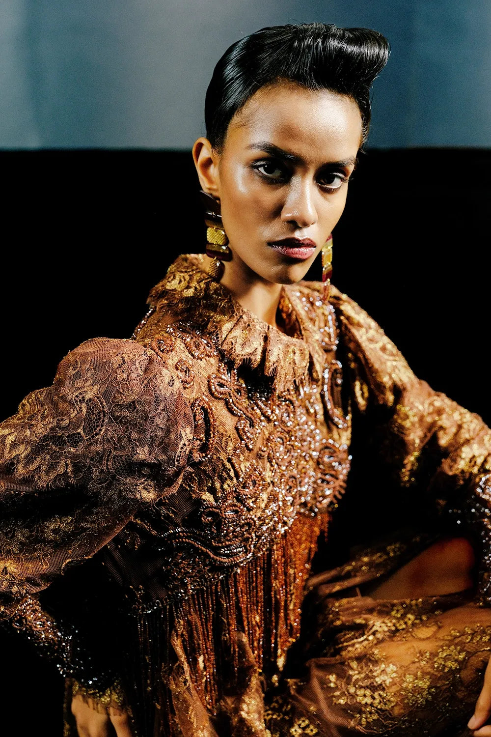 Brown Bugle Beads Jacket