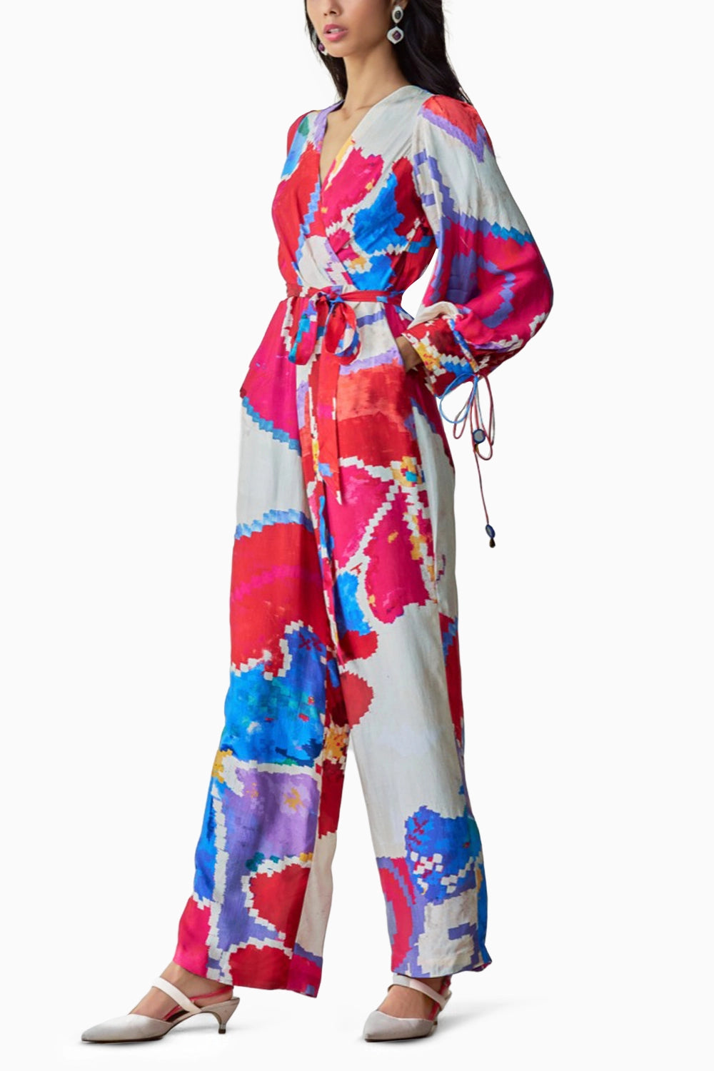 Jenny Ikat Overlap Jumpsuit