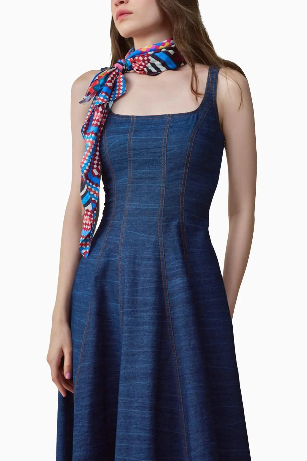 Emily Denim Flared Midi Dress Emily Denim Flared Midi Dress