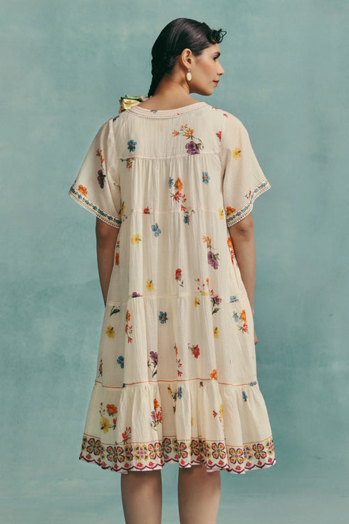 Ecru Daisy Tiered Dress