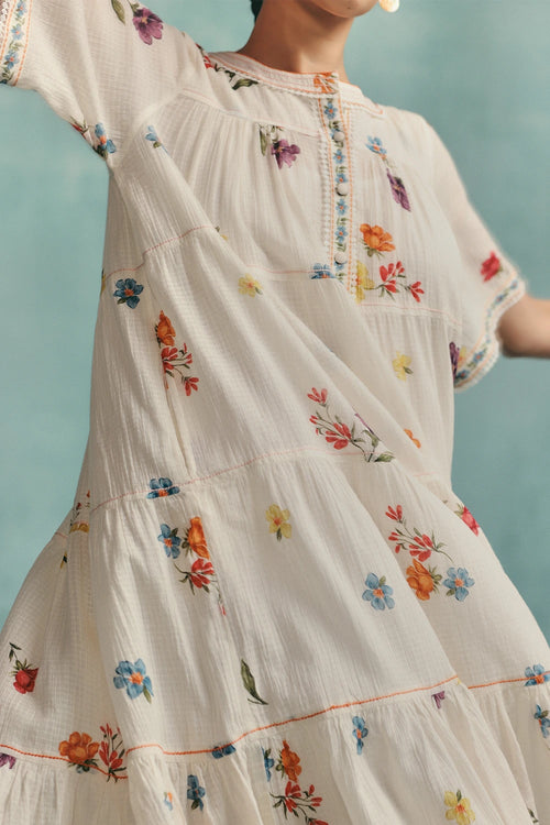 Ecru Daisy Tiered Dress