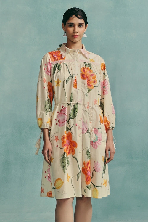 Ecru Dahlia Shirt Dress
