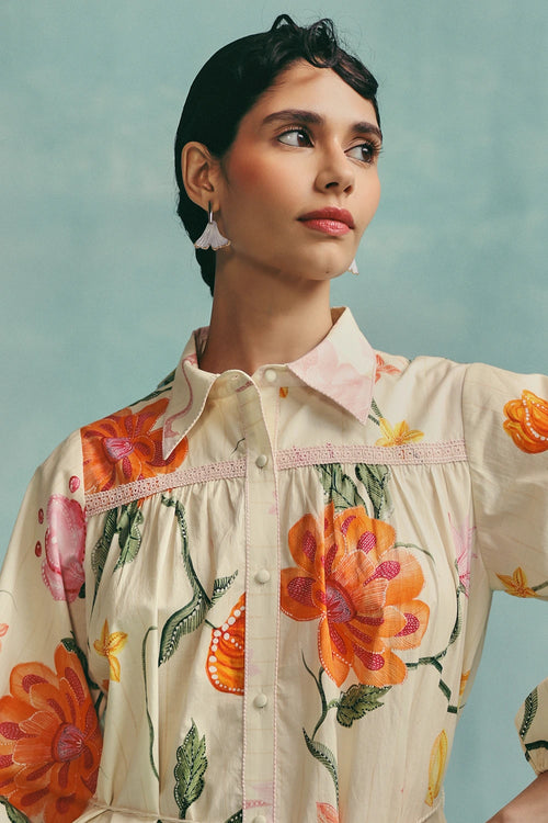 Ecru Dahlia Shirt Dress