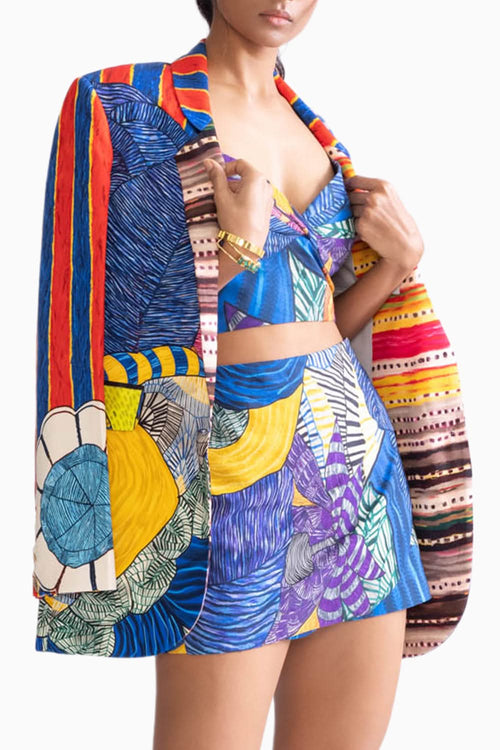 Ivy Blue Bustier with Sia Skort and Evie Multi Blazer