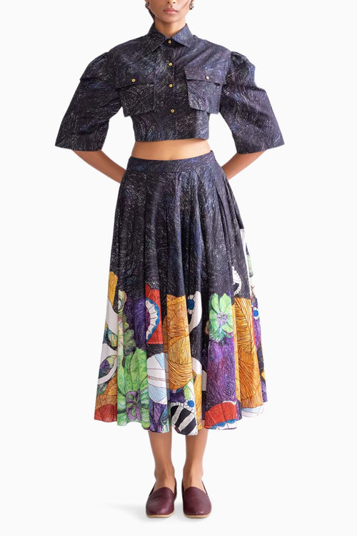 Nikki Black Shirt with Nikki Skirt