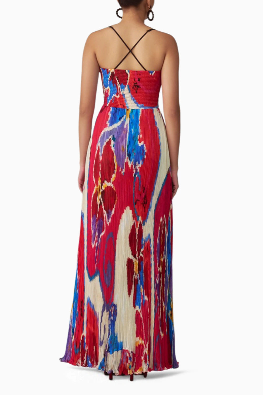 Kiara Ikat Pleat Maxi Dress