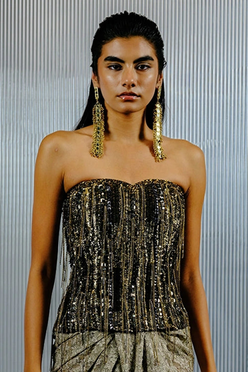 Gold Multi Shape Sequins Corset