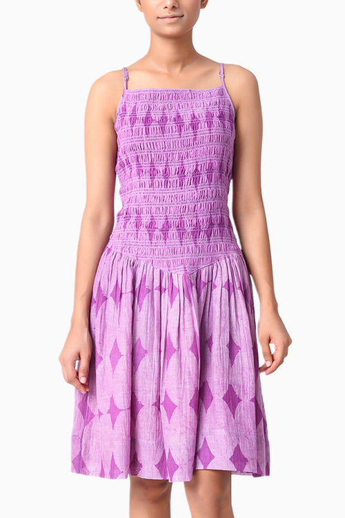 Smocky Plum Shima Tama Dress