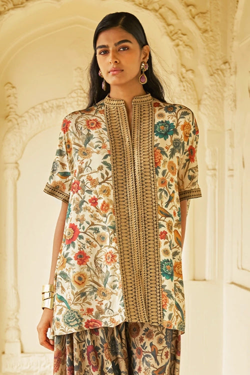 Heritage Embroidered Garden Print Top