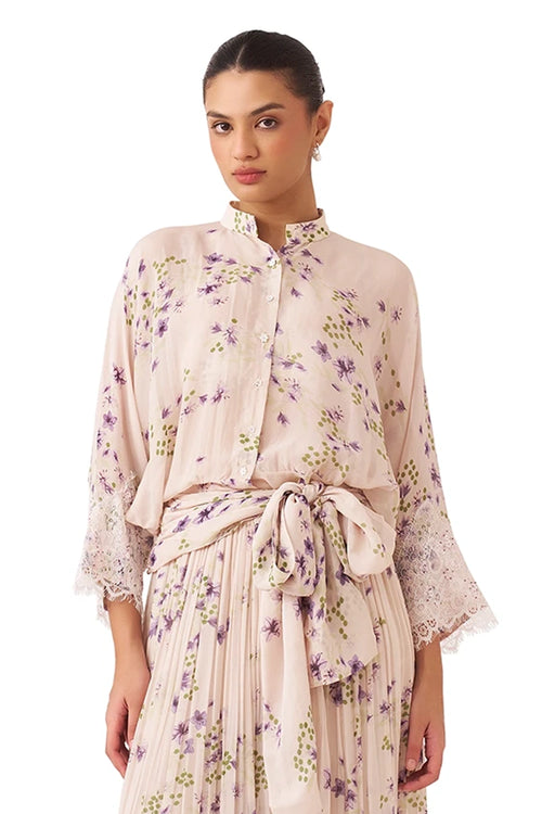 Blanche Printed Lavender Shirt