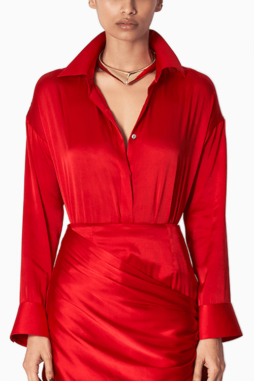 Red Esstential Satin Shirt