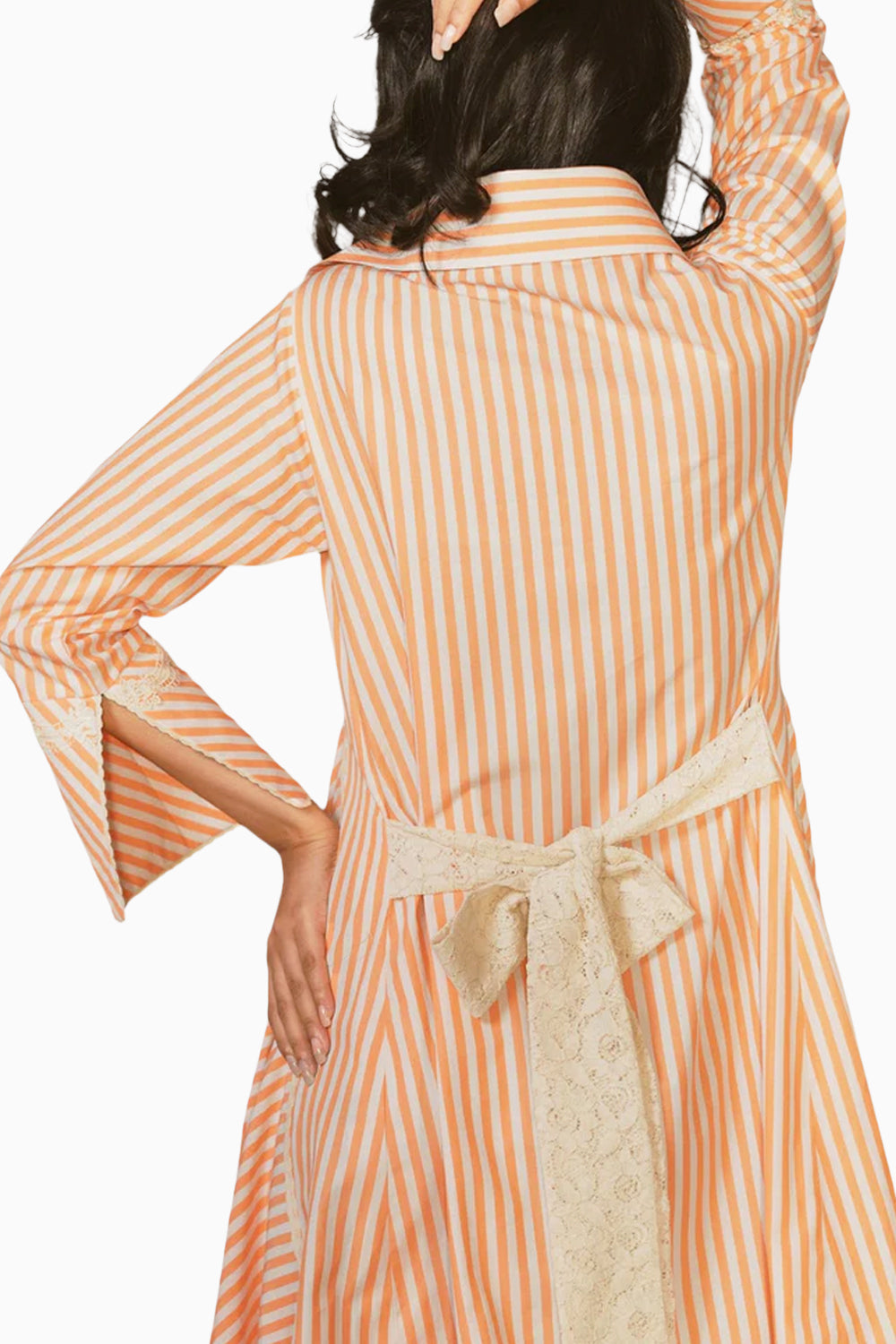 Penny Orange and White Shirt Dress