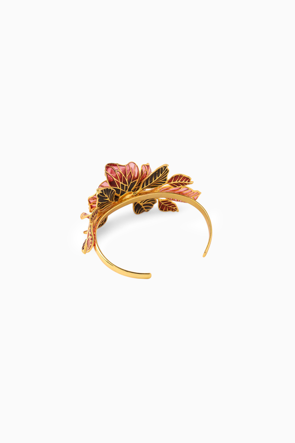 Red and Black Fiore Floral Cuff