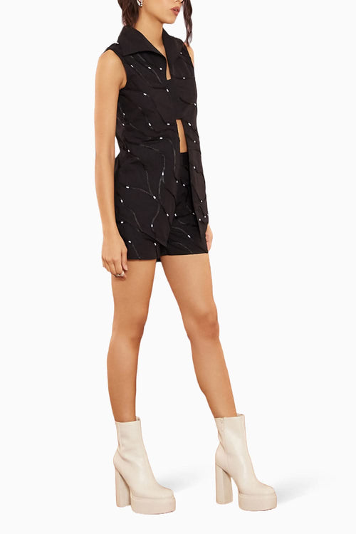 Black Applique Tape Co-ord Set