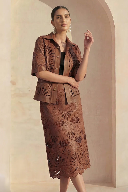 Mocha Noir Skirt Set
