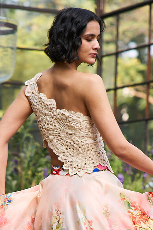 Hand Appliqué Lace Embroidered Top