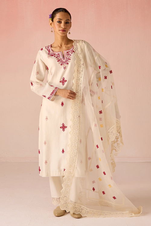 Ivory Glow Bahaara Long Kurta Set