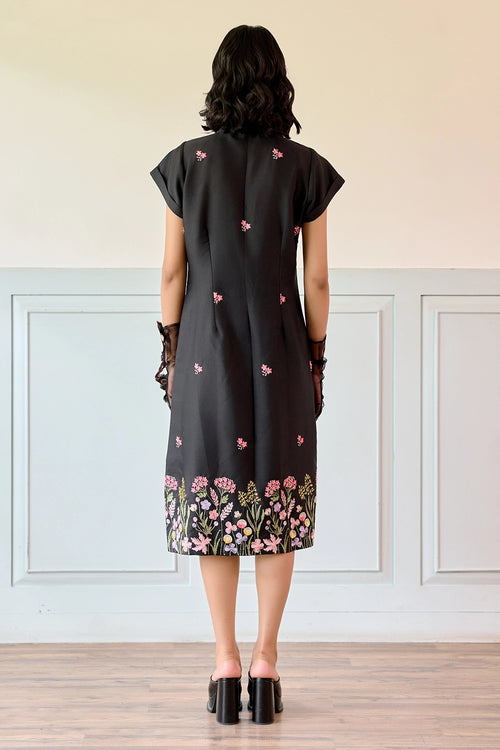 Black Floral Shirt Dress