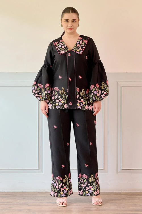 Black Floral Co-ord Set
