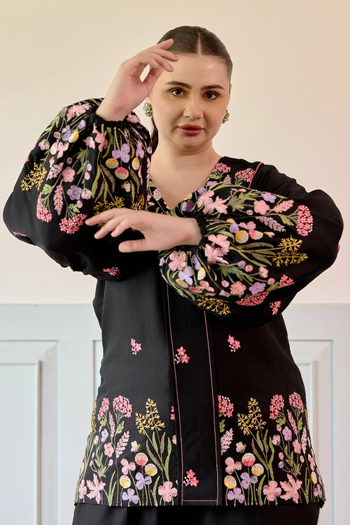 Black Floral Co-ord Set