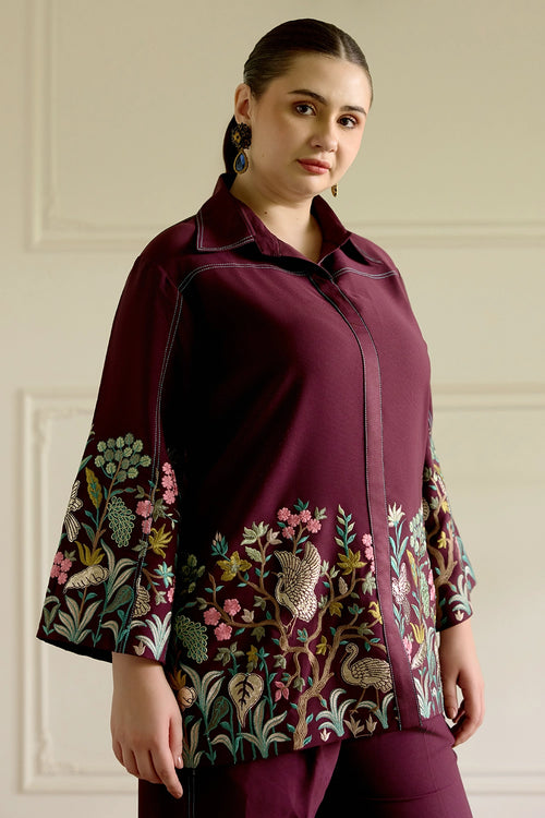 Wine Floral Co-ord Set