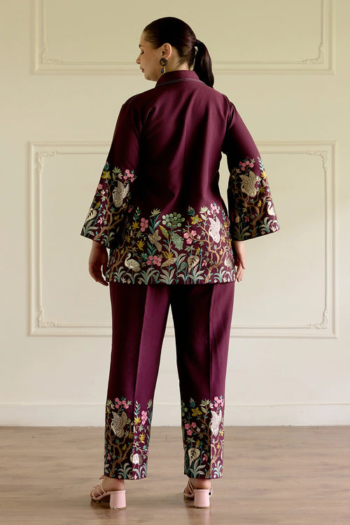 Wine Floral Co-ord Set